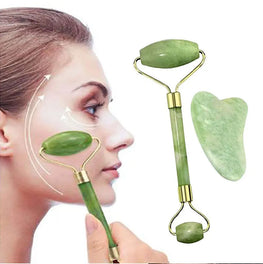 Jade Face Roller Massage Gua Sha Board Jade Massager Body Facial Eye